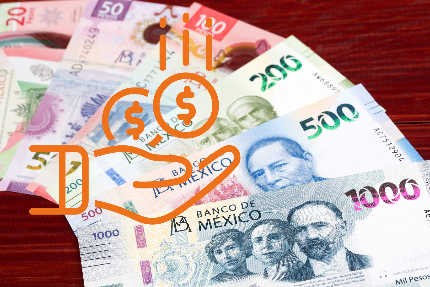 Billetes de pesos mexicanos representando la recaudación federal y el flujo de ingresos públicos en 2025.