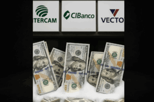 Imagen de Intercam Cibanco y Vector como instancias que lavan dinero. Dinero con espuma.