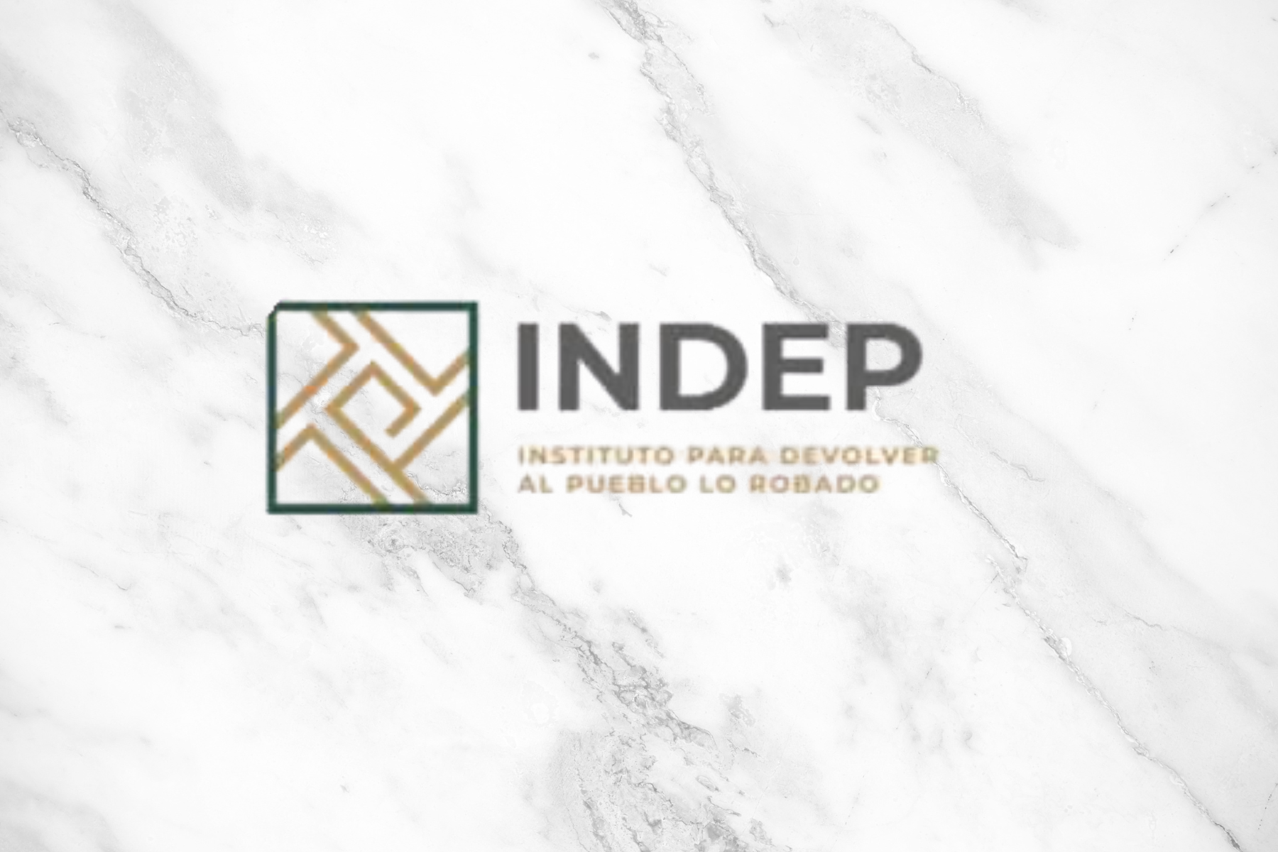 Logotipo del Instituto para Devolver al Pueblo lo Robado, con diseño moderno y siglas INDEP